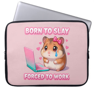 Funda Para Portátil Nacida Para Destrozar Obligada A Trabajar Meme Div