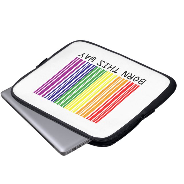 Funda Para Portátil Nacido de esta manera etiqueta arcoiris (Inferior anverso)