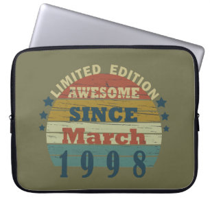 Funda Para Portátil nacido en marzo de 1998, cumpleaños vintage