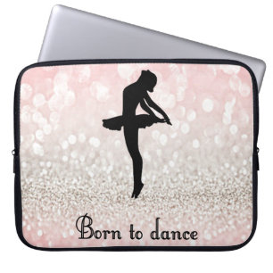 Funda Para Portátil Nacido en una laptop de bailarina de esparkle