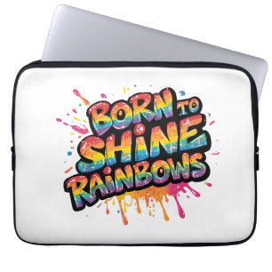 Funda Para Portátil Nacido para brillar arcoíris - Colorido Inspirador