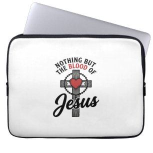 Funda Para Portátil Nada Más Que La Sangre De Jesús Camiseta Cruz Vint