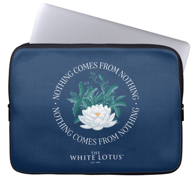 Funda Para Portátil Nada Viene De Nada: El Lotus Blanco (Frente)