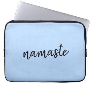 Funda Para Portátil Namasté Saludo espiritual del yoga azul pastel