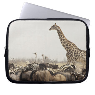 Funda Para Portátil Namibia, Parque Nacional Etosha. Una jirafa solita