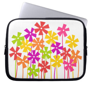 Funda Para Portátil Naranja amarillo rosado simple dibujando