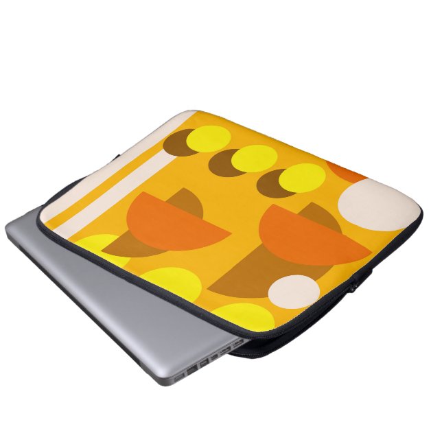 Funda Para Portátil Naranja beige amarillo abstracto (Inferior anverso)