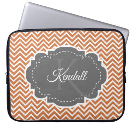 Funda Para Portátil Naranja Chevron Manga personalizada para portátile