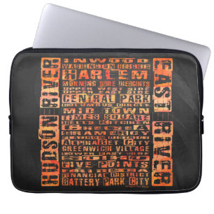 Funda Para Portátil Naranja de Barrios de Nueva York