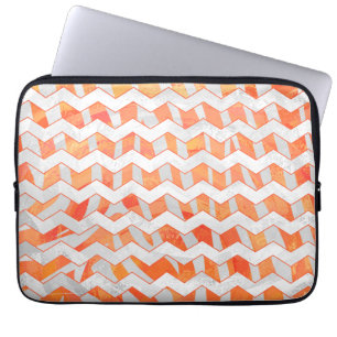 Funda Para Portátil Naranja de cebra y blanco