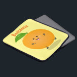 Funda Para Portátil Naranja de danza dulce cítricos<br><div class="desc">¡Por diversión de frugalidad! Este feliz naranja es un lindo personaje de cítricos bailarín creado al adorable estilo personalizado.</div>
