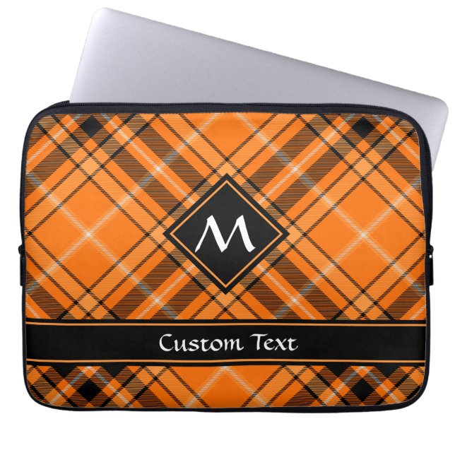 Funda Para Portátil Naranja de Halloween Tartan (Frente)
