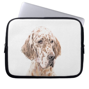 Funda Para Portátil Naranja de Inglaterra Belton Pintura de Perro Arte