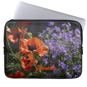 Funda Para Portátil Naranja de mangas de ordenador portátil Poppies Fl