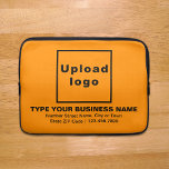 Funda Para Portátil Naranja de marca comercial Manga de portátil a col<br><div class="desc">Funda portátil de personalizable que se utiliza para crear conciencia de marca. Los contenidos son el logotipo de su empresa, el nombre de su empresa o empresa, la dirección y el número de teléfono. El diseño son textos negros sobre fondo de color naranja. Compruebe la apariencia después de cargar el...</div>