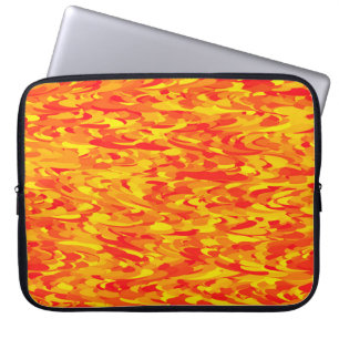 Funda Para Portátil Naranja del patrón abstracto amarillo rojo