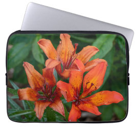 Funda Para Portátil Naranja diurna Fotografía canadiense de flores