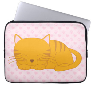 Funda Para Portátil Naranja durmiente Tabby Cat