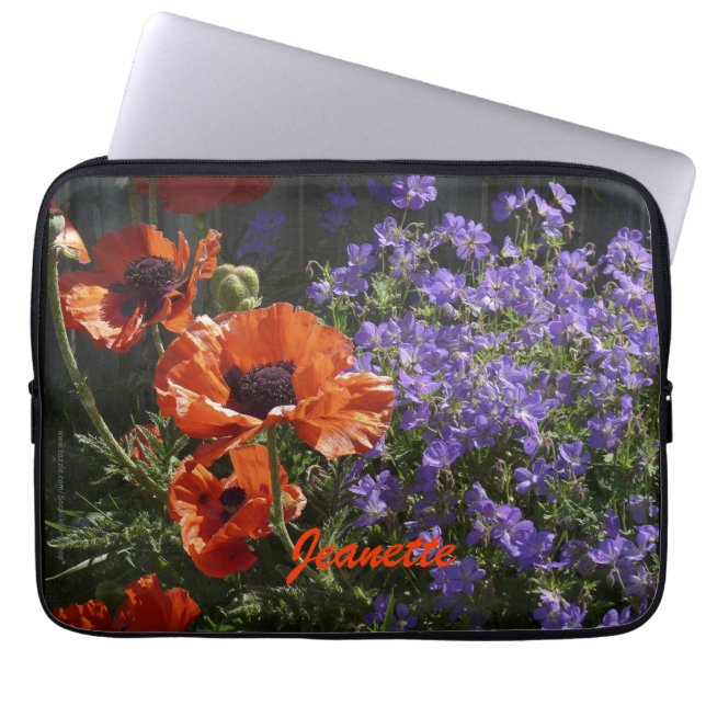Funda Para Portátil Naranja floral Papicolau Fllowers Computer (Frente)