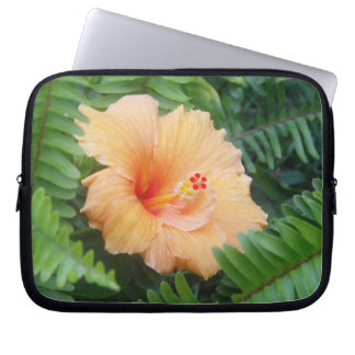 Funda Para Portátil Naranja Hibiscus Flower with Fermes