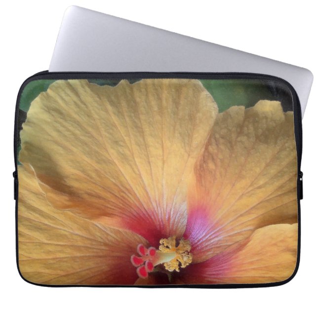 Funda Para Portátil Naranja Hibiscus Ruffle (Frente)