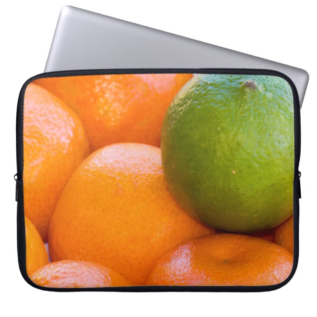 Funda Para Portátil Naranja Lime Citrus Fruit Close-Up Photograph (Frente)