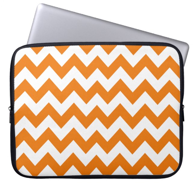 Funda Para Portátil Naranja negrita Chevron (Frente)