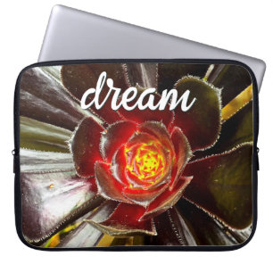 Funda Para Portátil Naranja negro Cactus Succulum Photo Dream Script