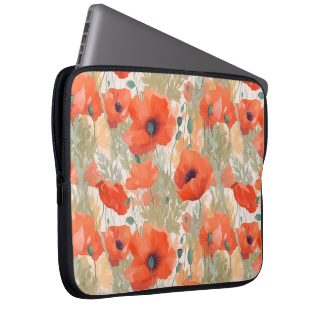 Funda Para Portátil Naranja Poppy Meadow (Anverso derecho)