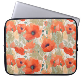 Funda Para Portátil Naranja Poppy Meadow