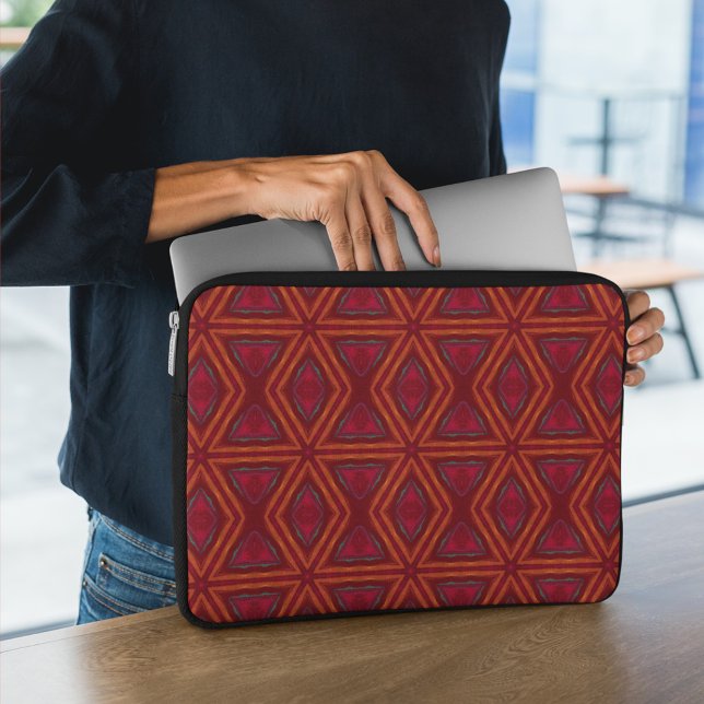 Funda Para Portátil Naranja Rojo Resumen Star Diamond Electronics Bag (Subido por el creador)