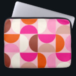Funda Para Portátil Naranja rosa del patrón abstracto moderno de media<br><div class="desc">Patrón moderno retro de mediados de siglo -formas geométricas abstractas- patrón minimalista en rosa,  naranja,  marrón y blanco.</div>