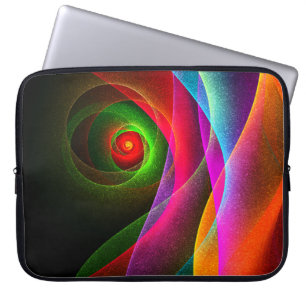 Funda Para Portátil Naranja Verde Rojo Patrón de arte abstracto modern