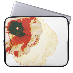 Funda Para Portátil naranja vibrante y ranunculus blanco