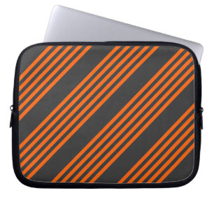 Funda Para Portátil Naranja y carbón vegetal cinco rayas