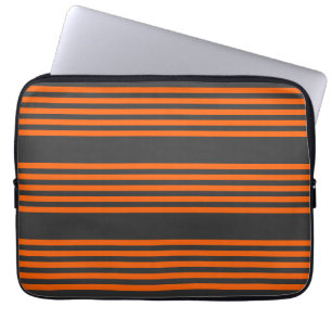 Funda Para Portátil Naranja y carbón vegetal cinco rayas
