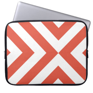 Funda Para Portátil Naranja y cheurones blancos
