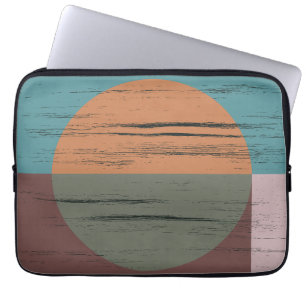 Funda Para Portátil Naranja Y Círculo Verde