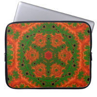 Naranja y funda de portátil Kaleidoscope verde