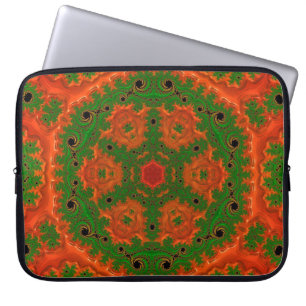 Funda Para Portátil Naranja y funda de portátil Kaleidoscope verde