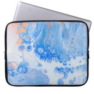 Funda Para Portátil Naranja y medusas blancas en el agua