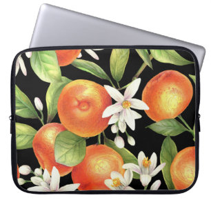 Funda Para Portátil Naranjas de mano desatada: Ilustracion floral.