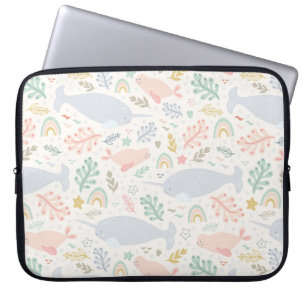Funda Para Portátil Narcal de color de agua y patrón de sellos