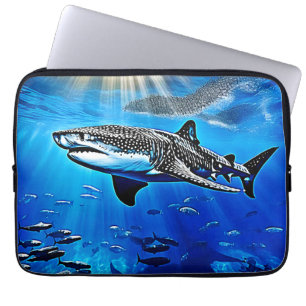 Funda Para Portátil Natación gigante del tiburón de ballena oceánica