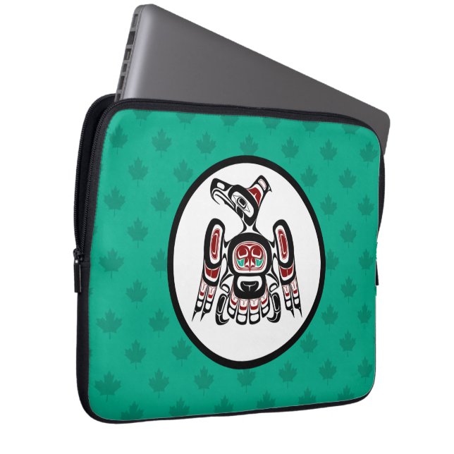 Funda Para Portátil Native American Red Black Kaigani Thunderbird (Anverso derecho)