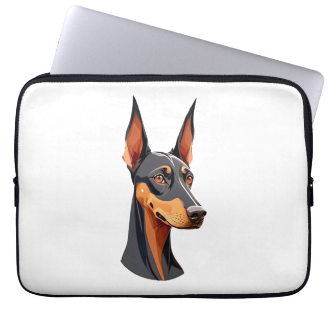 Funda Para Portátil Natural Ear Doberman (Frente)