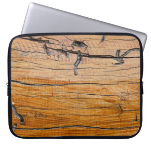 Funda Para Portátil Natural wood background, wood slice and organic t