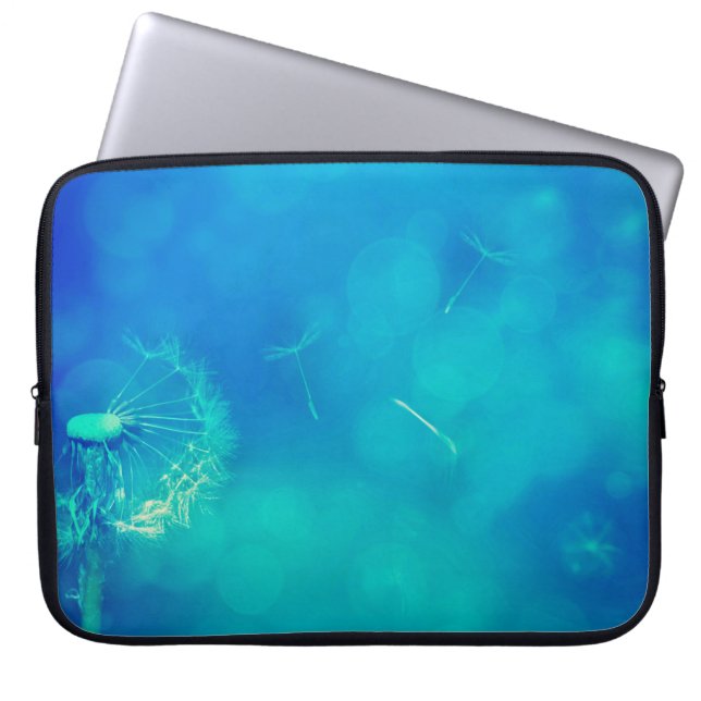 Funda Para Portátil Naturaleza de los dientes de león de fondo de text (Frente)