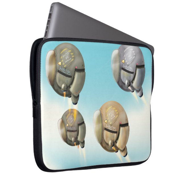 Funda Para Portátil Nave espacial volando a través de un planeta (Anverso derecho)