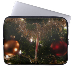 Funda Para Portátil Navidad Árbol II Festividad Rojo y Oro